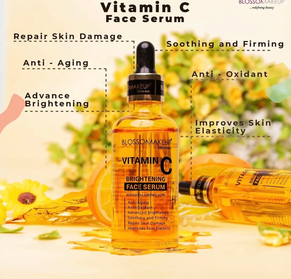 Sérum Visage Vitamine C Éclaircissant – Hydratation & Anti-Taches | Blossomakeup